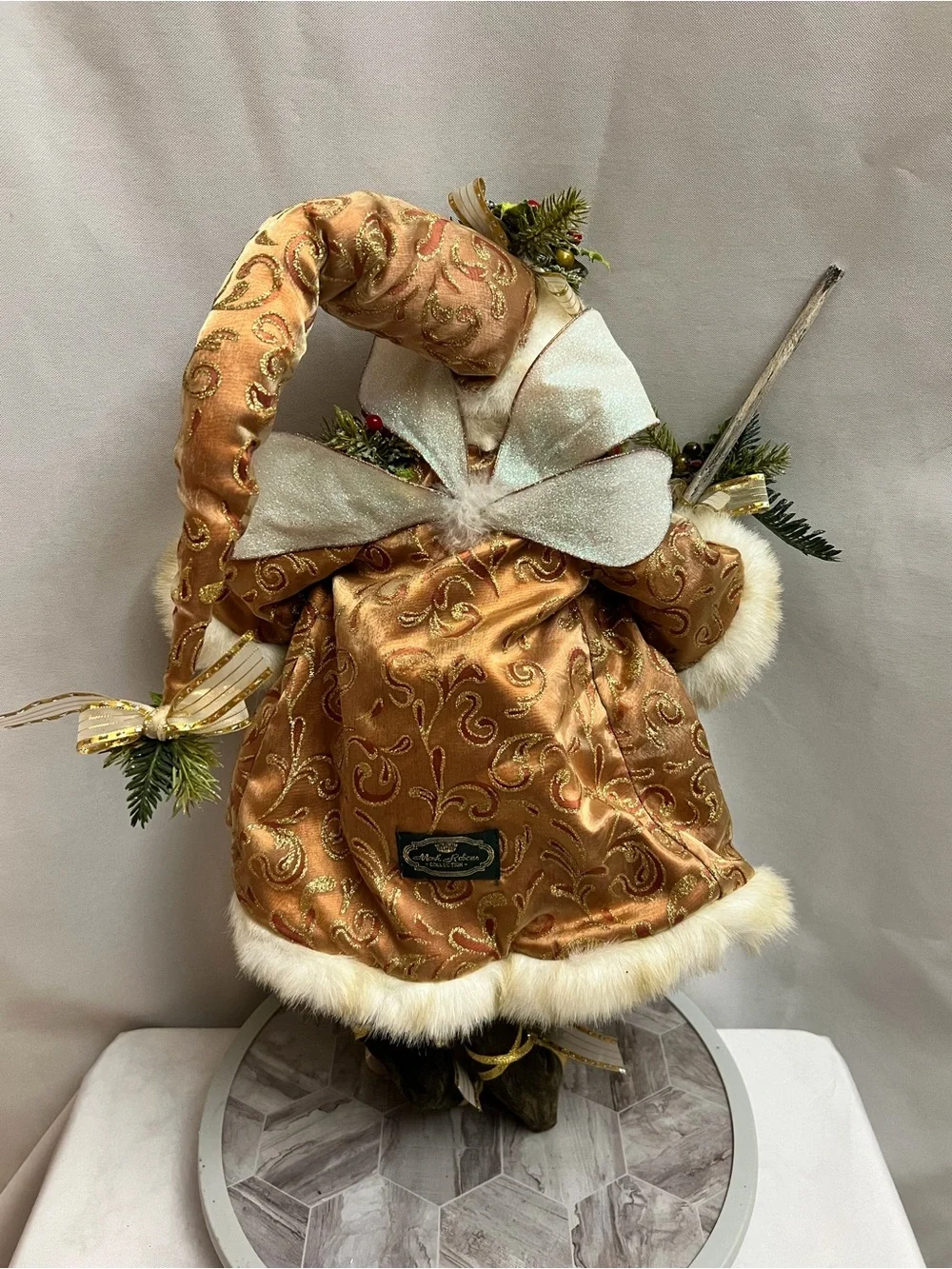 Mark Roberts Collection 20” Christmas Santa Claus Figurine Gold Ivory Holiday